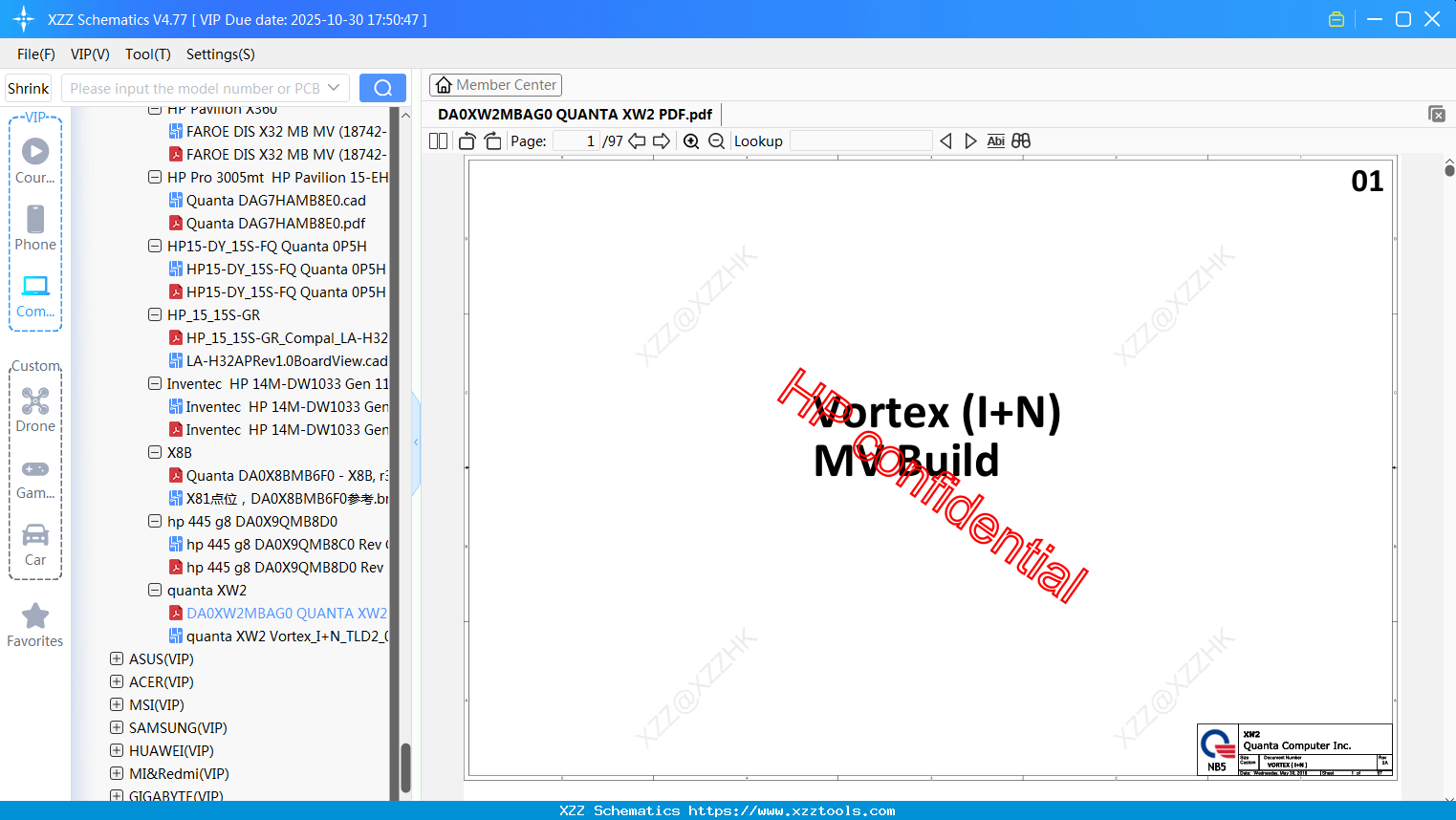 Laptop HP DA0XW2MBAG0 QUANTA XW2 PDF